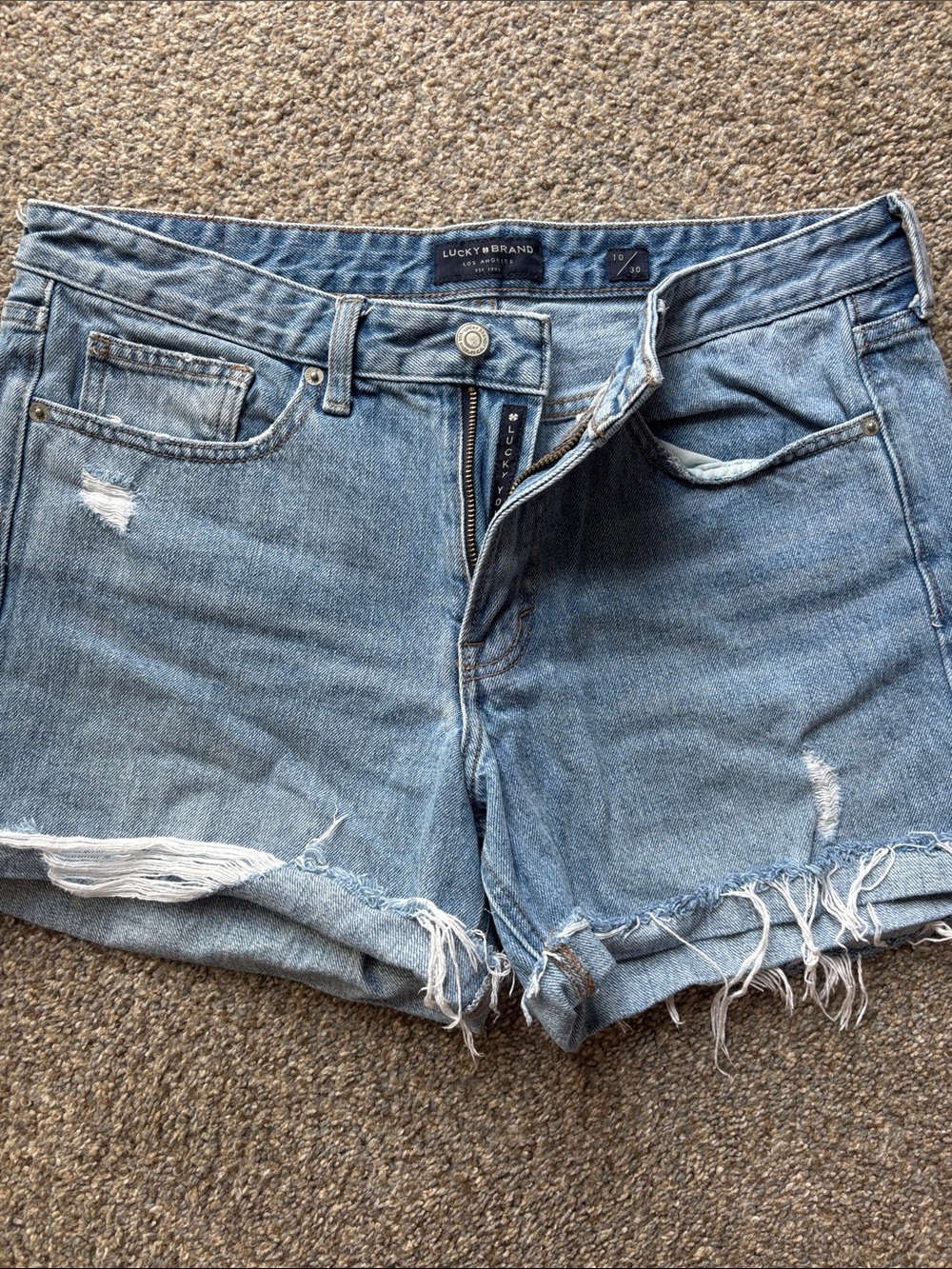 Lucky Brand Light Blue Distressed Denim Cutoff Shorts